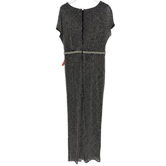 Mac Duggal BEADED WRAP V-NECK SHORT‎ SLEEVE MIDI DRESS Size 8 93787 NWT - Picture 5 of 8